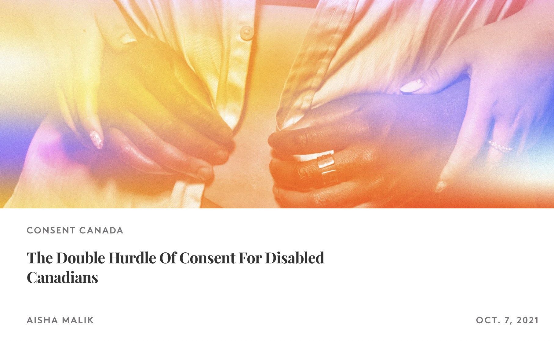 Canadians with Disabilities Discuss Consent